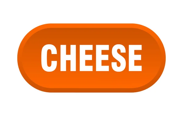 Κουμπί Τυρί Στρογγυλεμένο Σήμα Απομονωμένο Λευκό Φόντο — Διανυσματικό Αρχείο