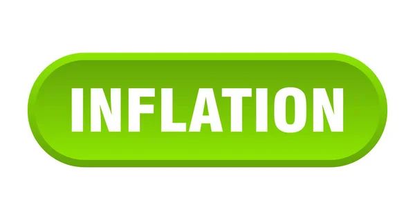 Inflationsknapp Rundad Skylt Isolerad Vit Bakgrund — Stock vektor