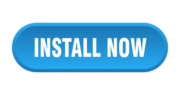 Install Now Button Rounded Sign Isolated White Background — Stock Vector