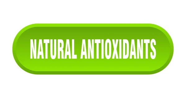 Pulsante Antiossidanti Naturali Segno Arrotondato Isolato Sfondo Bianco — Vettoriale Stock