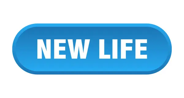 Νέο Κουμπί Ζωής Στρογγυλεμένο Σήμα Απομονωμένο Λευκό Φόντο — Διανυσματικό Αρχείο