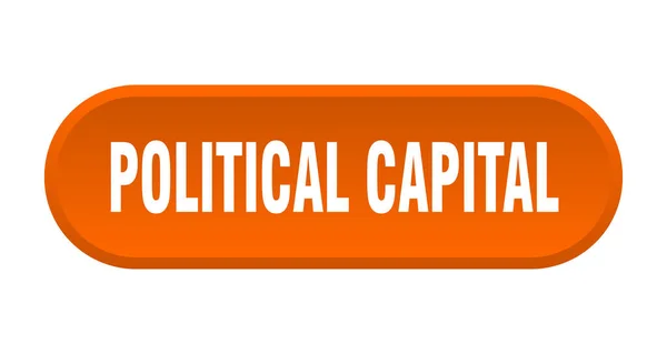 Tlačítko Politického Kapitálu Zaoblené Znamení Izolované Bílém Pozadí — Stockový vektor