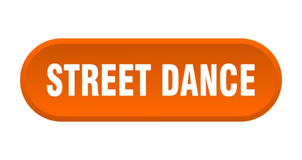 Streetdance Knopf Abgerundetes Zeichen Isoliert Auf Weißem Hintergrund — Stockvektor