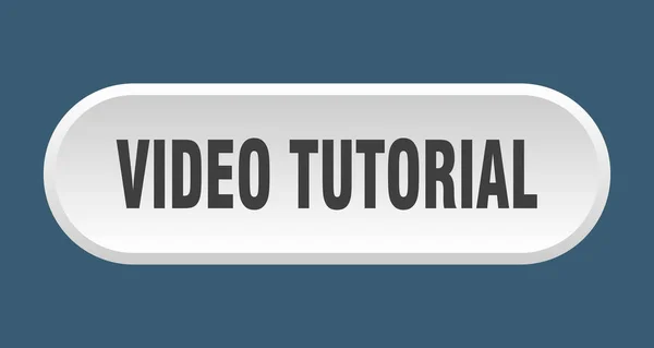 Botón Video Tutorial Signo Redondeado Aislado Sobre Fondo Blanco — Vector de stock