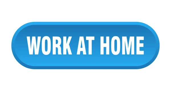 Εργασία Στο Σπίτι Κουμπί Στρογγυλεμένο Σήμα Απομονωμένο Λευκό Φόντο — Διανυσματικό Αρχείο