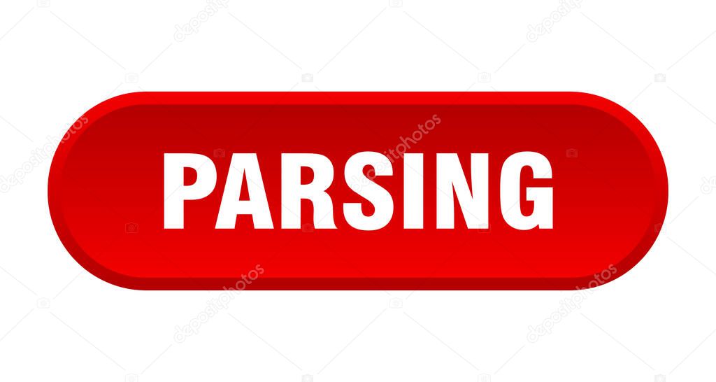 parsing button. rounded sign isolated on white background