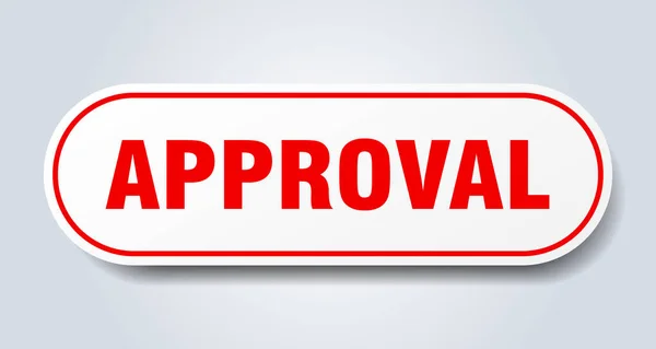 Approval Sign Rounded Isolated Sticker White Button — Stock Vector