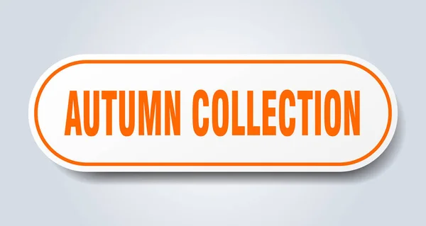 Autumn Collection Sign Rounded Isolated Sticker White Button — Stock Vector