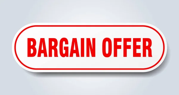 Bargain Offer Sign Rounded Isolated Sticker White Button — Stock Vector
