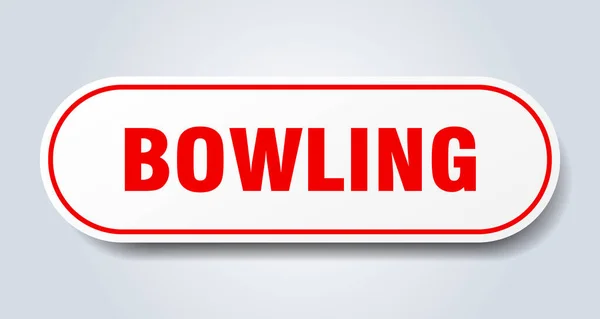 Bowlingzeichen Abgerundete Einzelaufkleber Weißer Knopf — Stockvektor