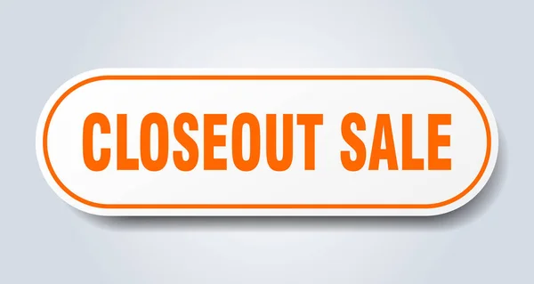 Closeout Sale Sign Rounded Isolated Sticker White Button — Stock Vector