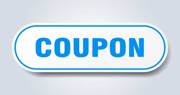 Segno Coupon Adesivo Isolato Arrotondato Pulsante Bianco — Vettoriale Stock