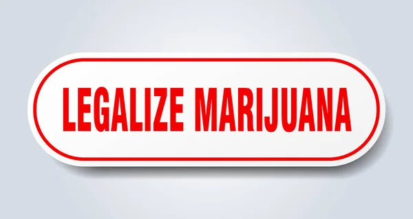 Legalizar Signo Marihuana Pegatina Aislada Redondeada Botón Blanco — Archivo Imágenes Vectoriales