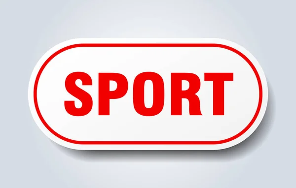 Signe Sportif Autocollant Isolé Arrondi Bouton Blanc — Image vectorielle