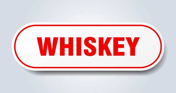 Whiskey Zeichen Abgerundete Einzelaufkleber Weißer Knopf — Stockvektor