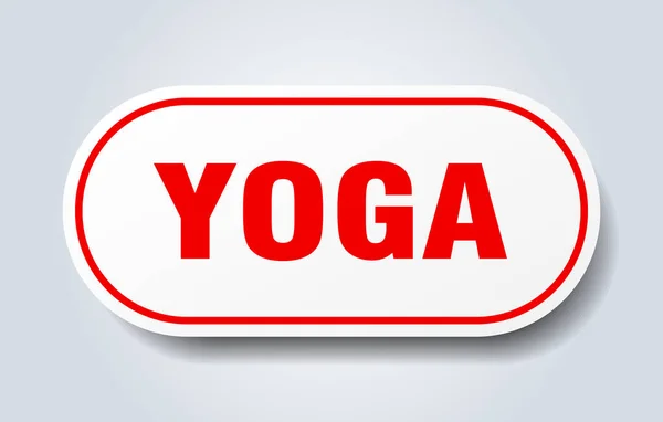 Yoga Zeichen Abgerundete Einzelaufkleber Weißer Knopf — Stockvektor