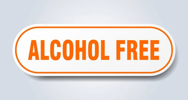 Sinal Livre Álcool Autocolante Isolado Arredondado Botão Branco — Vetor de Stock
