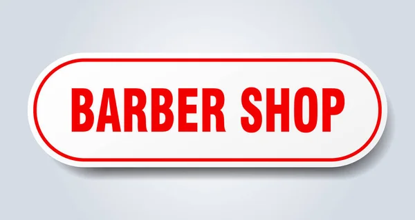 Sinal Barbearia Autocolante Isolado Arredondado Botão Branco — Vetor de Stock