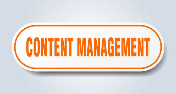 Content Management Zeichen Abgerundete Einzelaufkleber Weißer Knopf — Stockvektor