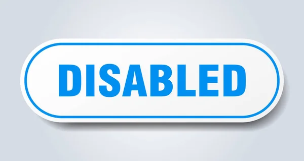 Signo Discapacidad Pegatina Aislada Redondeada Botón Blanco — Vector de stock