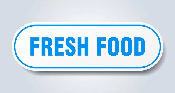Fresh Food Sign Rounded Isolated Sticker White Button — Stock Vector