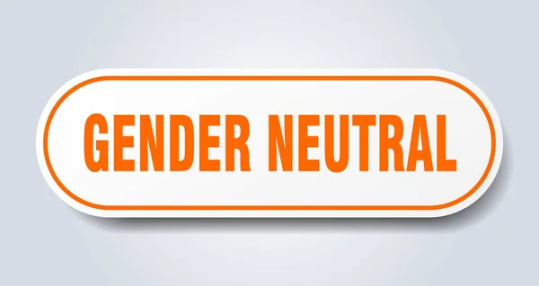Genderově Neutrální Znak Zaoblená Izolovaná Samolepka Bílé Tlačítko — Stockový vektor