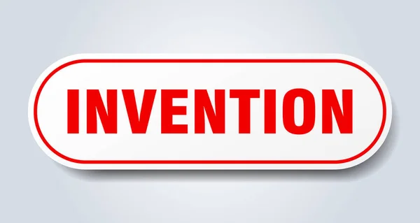 Signo Invención Pegatina Aislada Redondeada Botón Blanco — Archivo Imágenes Vectoriales
