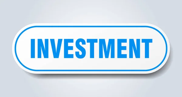 Znak Inwestycyjny Zaokrąglone Pojedyncze Naklejki Biały Przycisk — Wektor stockowy