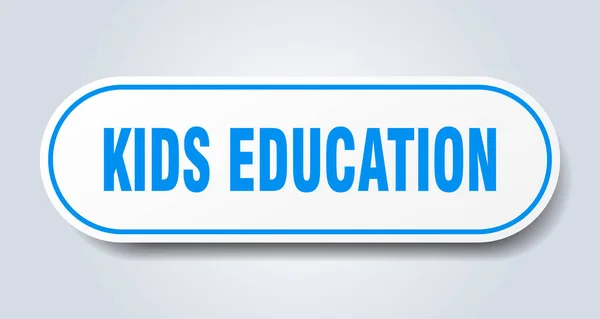 Señal Educación Los Niños Pegatina Aislada Redondeada Botón Blanco — Archivo Imágenes Vectoriales