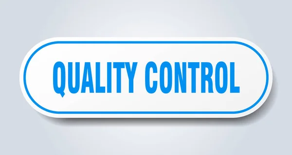 Quality Control Sign Rounded Isolated Sticker White Button — Stock Vector