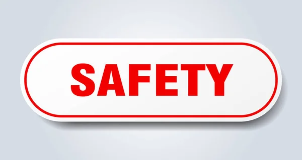 Veiligheidsteken Afgeronde Geïsoleerde Sticker Witte Knop — Stockvector