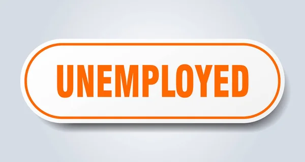 Arbeitslos Abgerundete Einzelaufkleber Weißer Knopf — Stockvektor