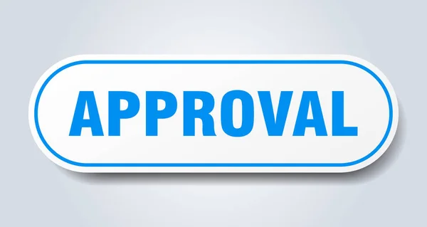 Approval Sign Rounded Isolated Sticker White Button — Stock Vector