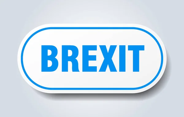 Знак Brexit Округлі Ізольовані Наклейки Біла Кнопка — стоковий вектор