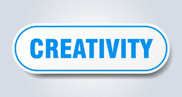 Znak Kreatywności Zaokrąglone Pojedyncze Naklejki Biały Przycisk — Wektor stockowy