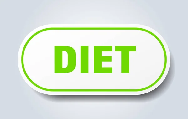 Diet Sign Rounded Isolated Sticker White Button — Stock Vector