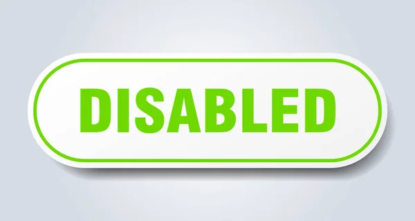 Engelli Işareti Zole Edilmiş Bir Çıkartma Beyaz Düğme — Stok Vektör