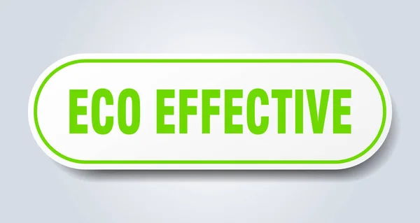 Señal Eco Eficaz Pegatina Aislada Redondeada Botón Blanco — Vector de stock