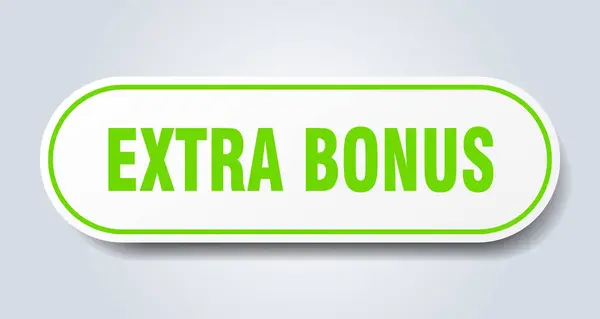 Extra Bonus Sign Rounded Isolated Sticker White Button — Stock Vector