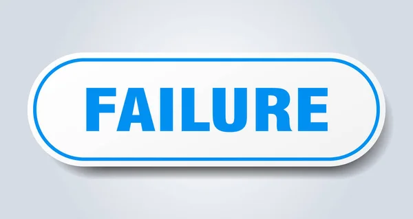 Başarısızlık Işareti Zole Edilmiş Bir Çıkartma Beyaz Düğme — Stok Vektör