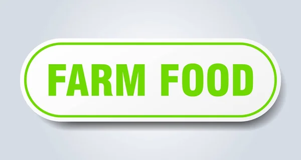 Farm Food Sign Rounded Isolated Sticker White Button — Stock Vector