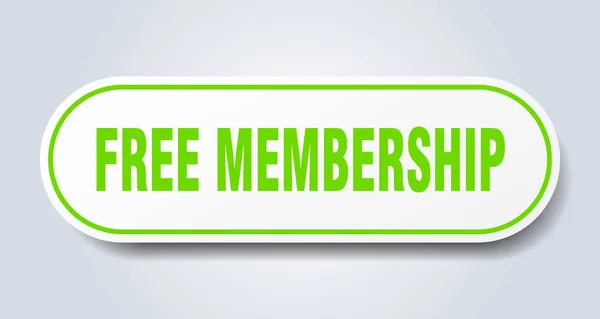 Kostenlose Mitgliedschaft Unterzeichnen Abgerundete Einzelaufkleber Weißer Knopf — Stockvektor
