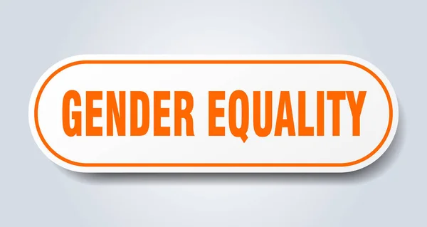 Signo Igualdad Género Pegatina Aislada Redondeada Botón Blanco — Archivo Imágenes Vectoriales