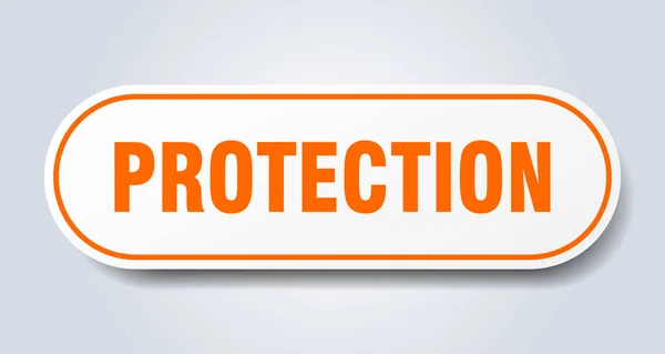 Σήμα Προστασίας Στρογγυλεμένο Αυτοκόλλητο Λευκό Κουμπί — Διανυσματικό Αρχείο