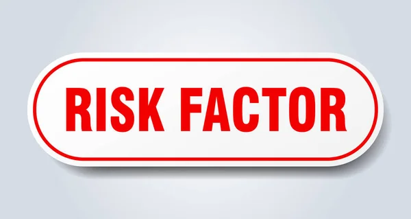 Risk Factor Sign Rounded Isolated Sticker White Button — Stock Vector