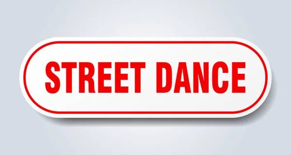 Street Dance Tábla Kerek Elszigetelt Matrica Fehér Gomb — Stock Vector