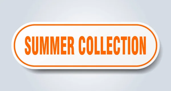 Sommerkollektion Abgerundete Einzelaufkleber Weißer Knopf — Stockvektor