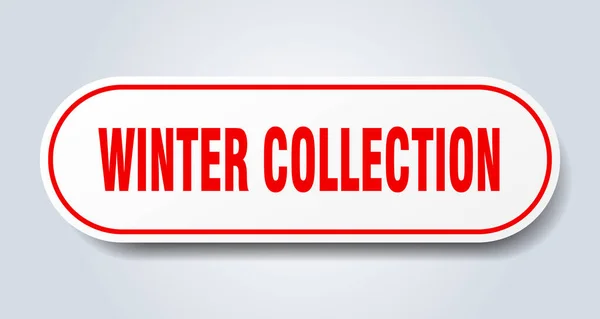 Znak Zimowej Kolekcji Zaokrąglone Pojedyncze Naklejki Biały Przycisk — Wektor stockowy