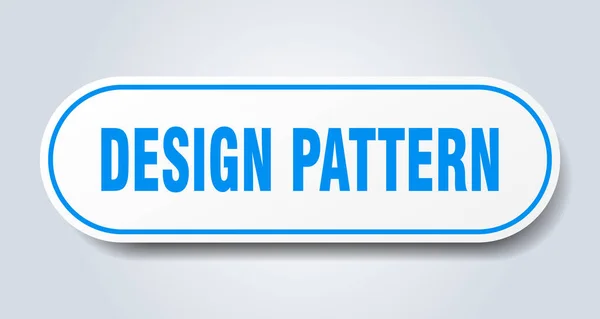 デザインパターンのサインだ 丸みを帯びたステッカー 白いボタン — ストックベクタ