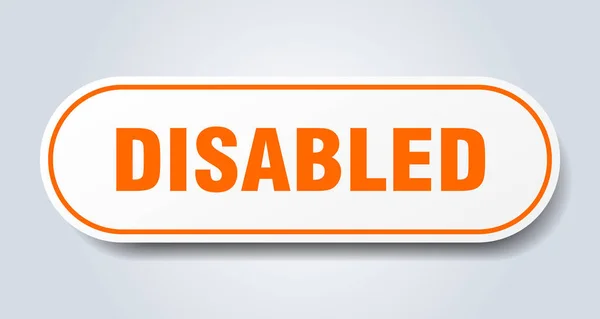 残疾标志 圆形孤立的贴纸 白色按钮 — 图库矢量图片